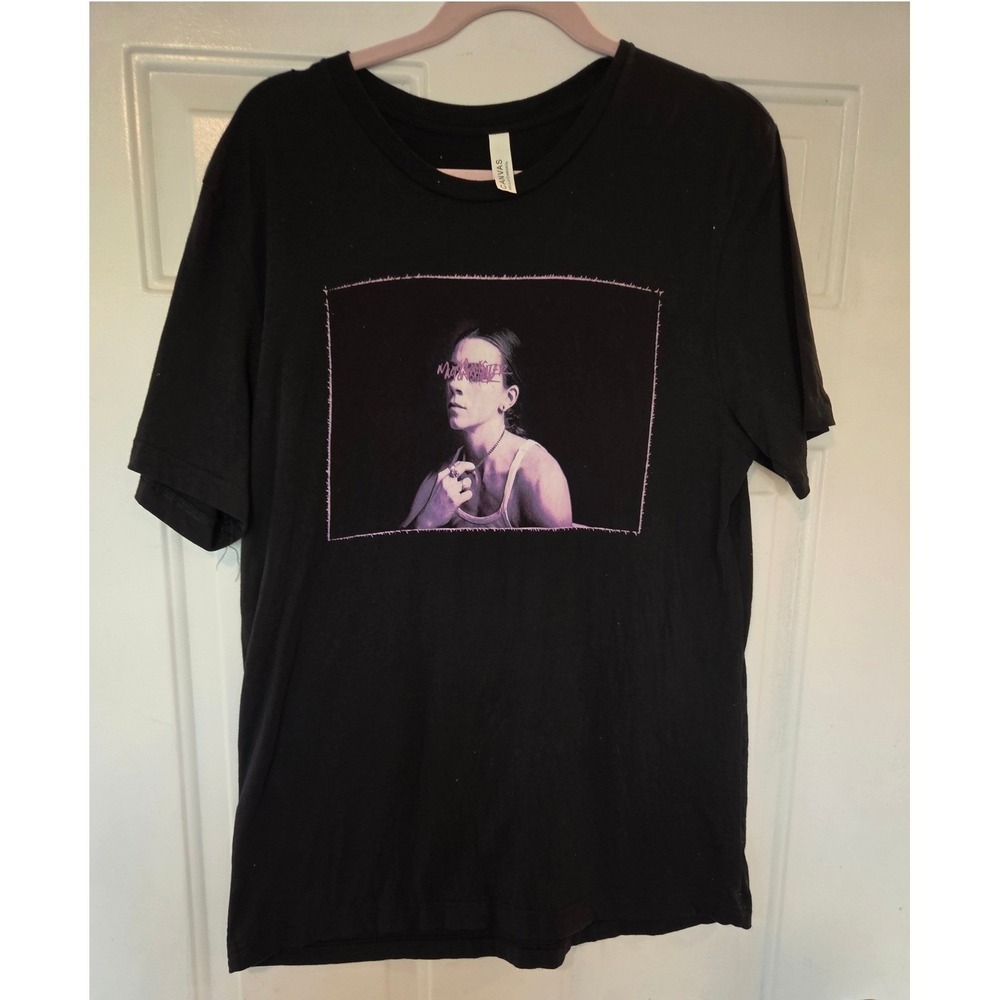 Bella Canvas Monster Song Lyric Graphic T-Shirt Black Purple Portrait Tee L